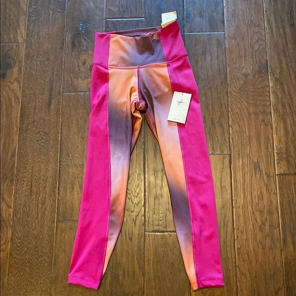 Nike Yoga Dri-Fit Vibrant Pink and Orange Performance Leggings Size S